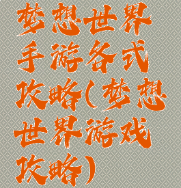 梦想世界手游各式攻略(梦想世界游戏攻略)