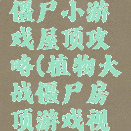 植物大战僵尸小游戏屋顶攻略(植物大战僵尸房顶游戏视频)