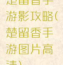 楚留香手游影攻略(楚留香手游图片高清)