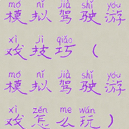 模拟驾驶游戏技巧(模拟驾驶游戏怎么玩)