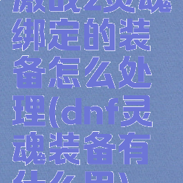激战2灵魂绑定的装备怎么处理(dnf灵魂装备有什么用)