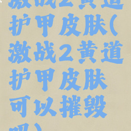 激战2黄道护甲皮肤(激战2黄道护甲皮肤可以摧毁吗)