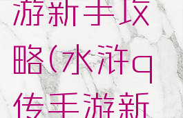 水浒q传手游新手攻略(水浒q传手游新手指南)