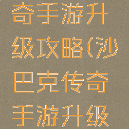 沙巴克传奇手游升级攻略(沙巴克传奇手游升级攻略视频)