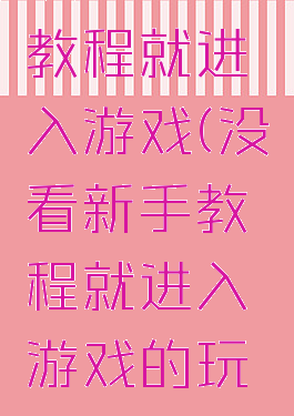 没看新手教程就进入游戏(没看新手教程就进入游戏的玩家)