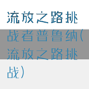 流放之路挑战者普鲁纳(流放之路挑战)
