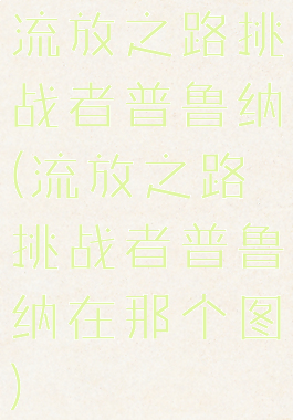 流放之路挑战者普鲁纳(流放之路挑战者普鲁纳在那个图)