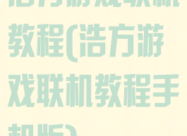 浩方游戏联机教程(浩方游戏联机教程手机版)