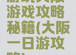 游玩大阪游戏攻略秘籍(大阪一日游攻略)