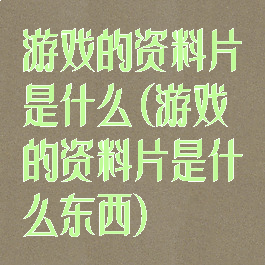 游戏的资料片是什么(游戏的资料片是什么东西)