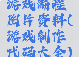 游戏编程图片资料(游戏制作代码大全)