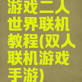 游戏二人世界联机教程(双人联机游戏手游)