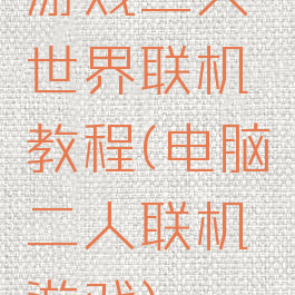 游戏二人世界联机教程(电脑二人联机游戏)