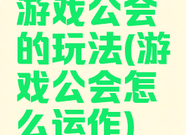 游戏公会的玩法(游戏公会怎么运作)