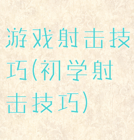 游戏射击技巧(初学射击技巧)
