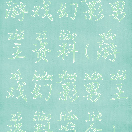 游戏幻影男主资料(游戏幻影男主资料简介)