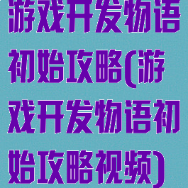 游戏开发物语初始攻略(游戏开发物语初始攻略视频)