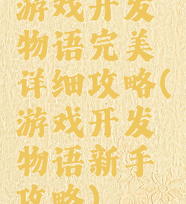 游戏开发物语完美详细攻略(游戏开发物语新手攻略)