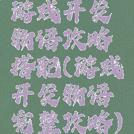 游戏开发物语攻略搭配(游戏开发物语完整攻略)