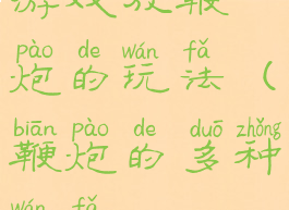 游戏放鞭炮的玩法(鞭炮的多种玩法)