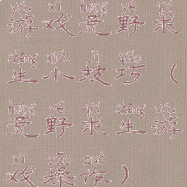游戏荒野求生小技巧(荒野求生游戏操作)