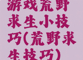 游戏荒野求生小技巧(荒野求生技巧)