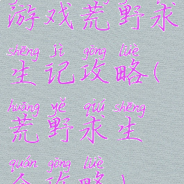 游戏荒野求生记攻略(荒野求生全攻略)