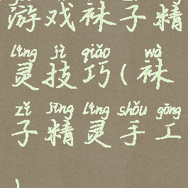 游戏袜子精灵技巧(袜子精灵手工)