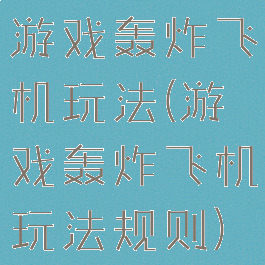 游戏轰炸飞机玩法(游戏轰炸飞机玩法规则)