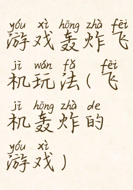游戏轰炸飞机玩法(飞机轰炸的游戏)
