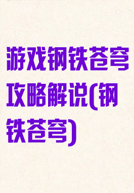 游戏钢铁苍穹攻略解说(钢铁苍穹)