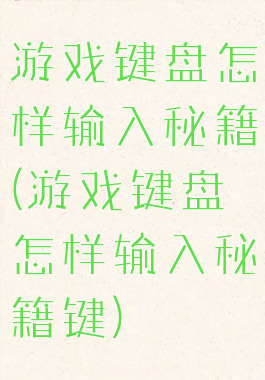 游戏键盘怎样输入秘籍(游戏键盘怎样输入秘籍键)