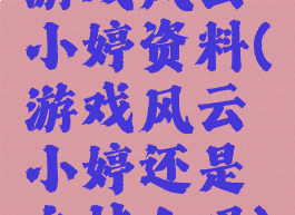 游戏风云小婷资料(游戏风云小婷还是主持人吗)