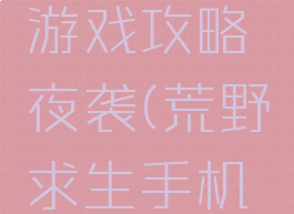 荒野求生游戏攻略夜袭(荒野求生手机游戏攻略)