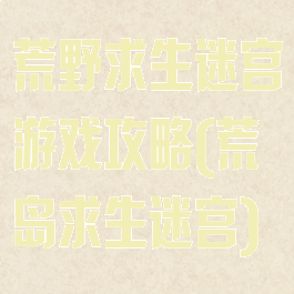 荒野求生迷宫游戏攻略(荒岛求生迷宫)