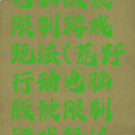 荒野行动电脑版被限制游戏玩法(荒野行动电脑版被限制游戏玩法怎么办)