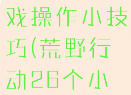 荒野行动游戏操作小技巧(荒野行动26个小技巧)