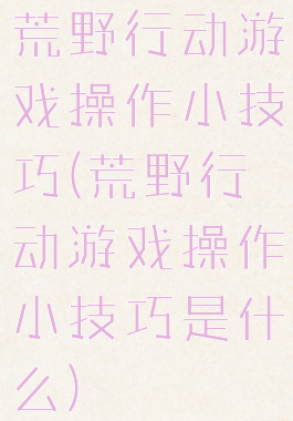 荒野行动游戏操作小技巧(荒野行动游戏操作小技巧是什么)