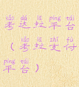 考达拉平台(考拉支付平台)