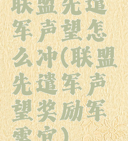 联盟先遣军声望怎么冲(联盟先遣军声望奖励军需官)