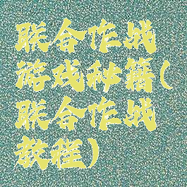 联合作战游戏秘籍(联合作战教程)