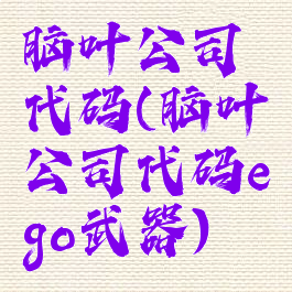 脑叶公司代码(脑叶公司代码ego武器)