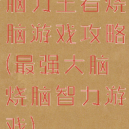 脑力王者烧脑游戏攻略(最强大脑烧脑智力游戏)