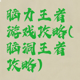 脑力王者游戏攻略(脑洞王者攻略)