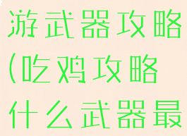腾讯吃鸡手游武器攻略(吃鸡攻略什么武器最好)