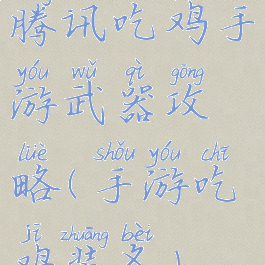 腾讯吃鸡手游武器攻略(手游吃鸡装备)