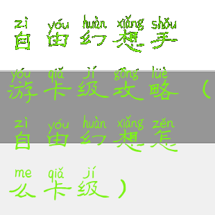 自由幻想手游卡级攻略(自由幻想怎么卡级)