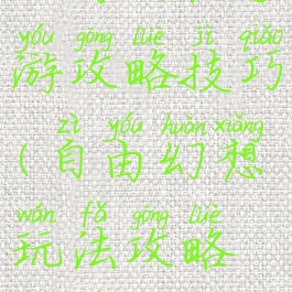 自由幻想手游攻略技巧(自由幻想玩法攻略端游)
