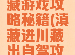 自驾去川藏游戏攻略秘籍(滇藏进川藏出自驾攻略)