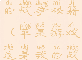 苹果游戏我的战争秘籍(苹果游戏这是我的战争)
